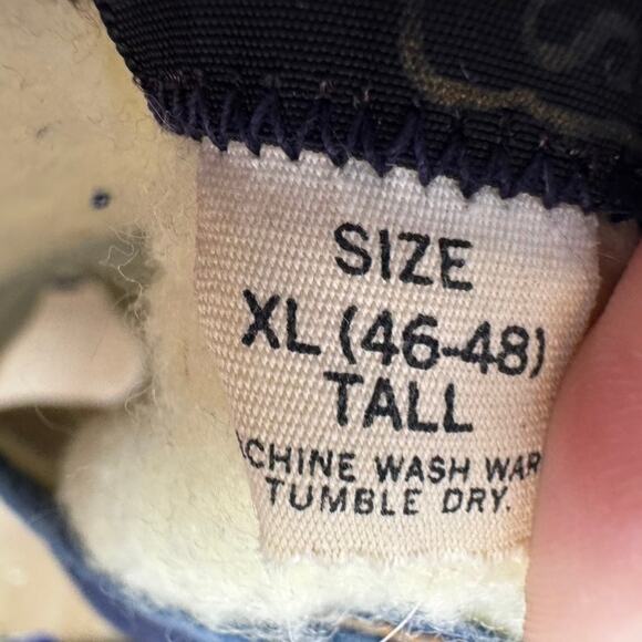 Roebucks Vintage Sherpa Denim Vest XL Tall men's Sears Workwear Western - Picture 7 of 7